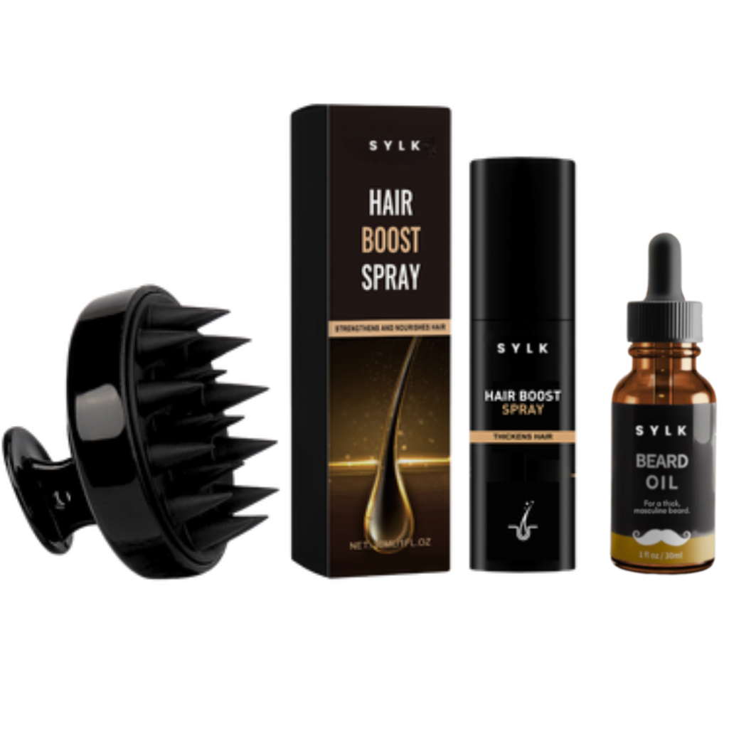 Hair Boost Spray + BoostBrush + Beard Oil