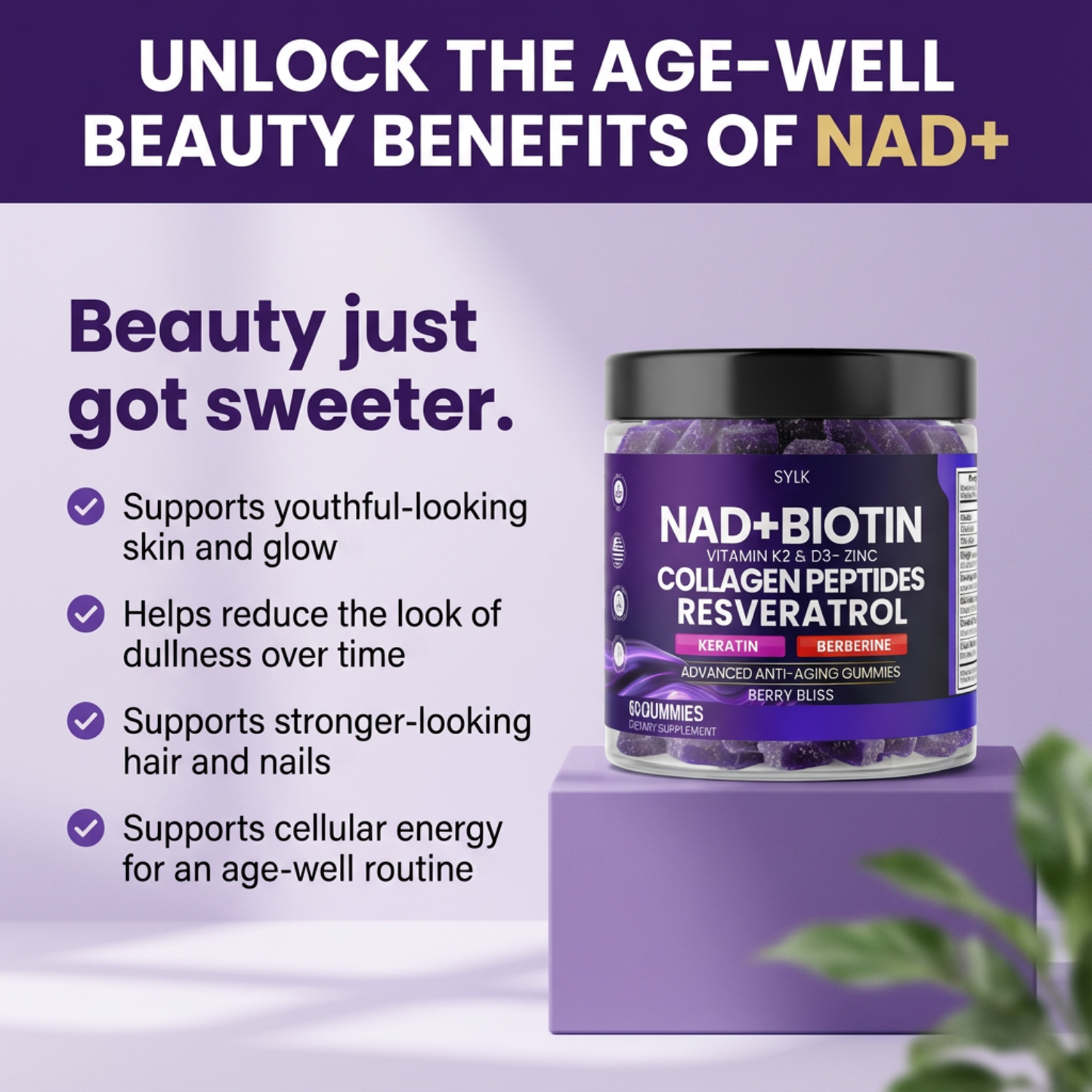 Hair Skin Nails+ Gummies 9-in-1