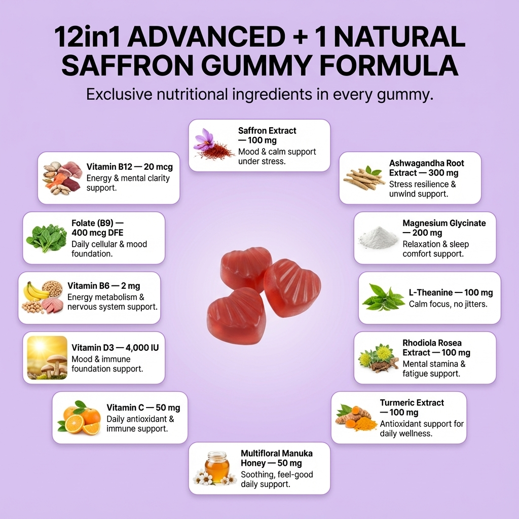 SaffraCalm Gummies - Works in 30 minutes