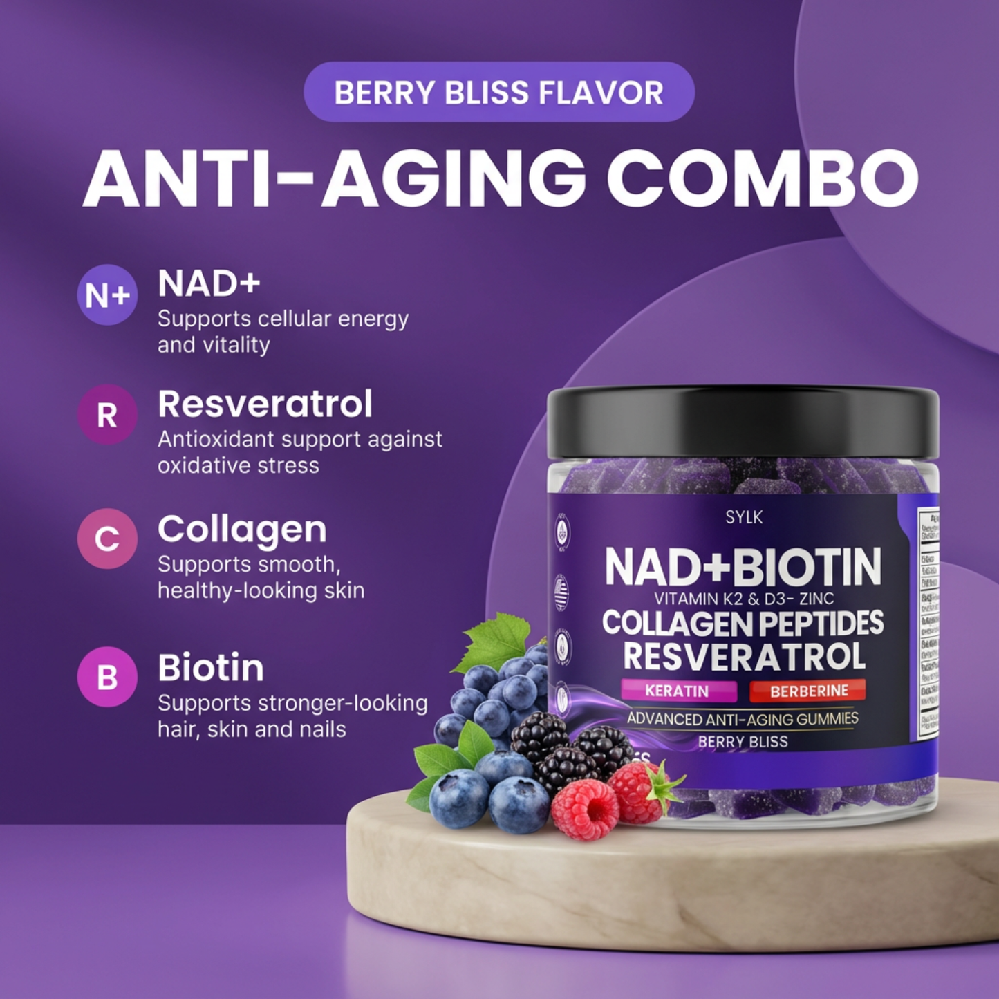 Hair Skin Nails+ Gummies 9-in-1