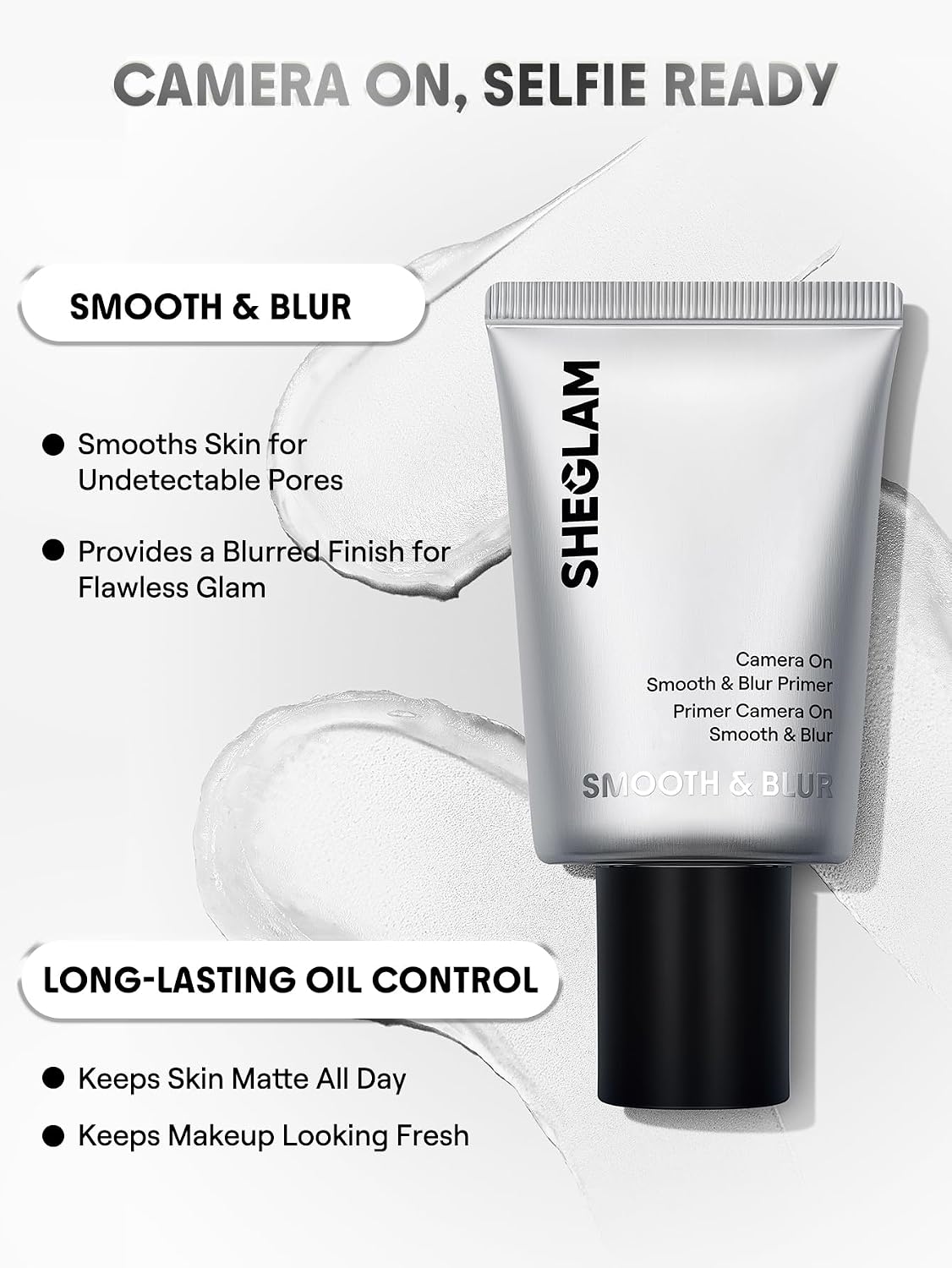SHEGLAM Camera On Smooth & Blur Primer Mattifying Makeup Base Primer for Smoothing Skin