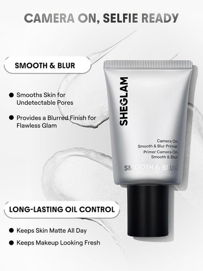 SHEGLAM Camera On Smooth & Blur Primer Mattifying Makeup Base Primer for Smoothing Skin