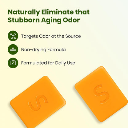Japanese Persimmon Soap | Body Odor Bar - Old People Smell Cleanser, 2 Pack