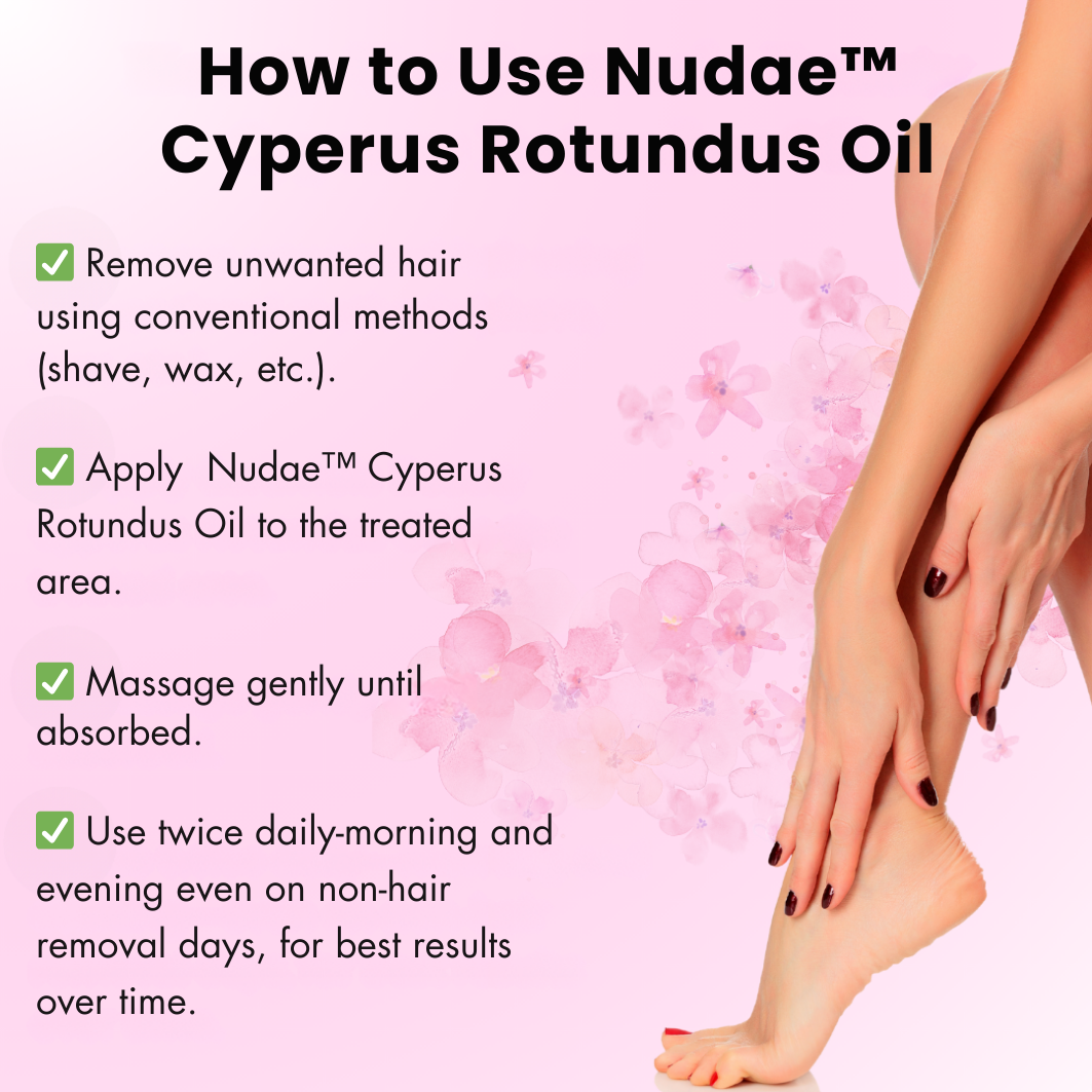 Nudae™ - Oil for Natural Permanent Hair Reduction