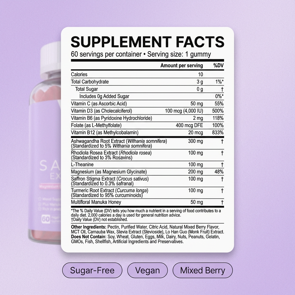 SaffraCalm Gummies - Works in 30 minutes